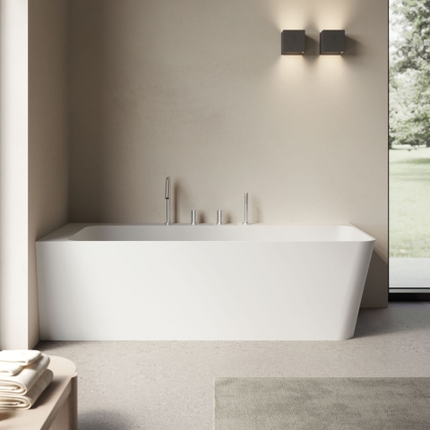 DISENIA basin ARES 165x75x50cm c/muretto ang.DX  M-SOLID