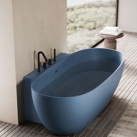 DISENIA basin ELLISSE 150x65x50cm c/muretto centro parete Aquatek LIGHT