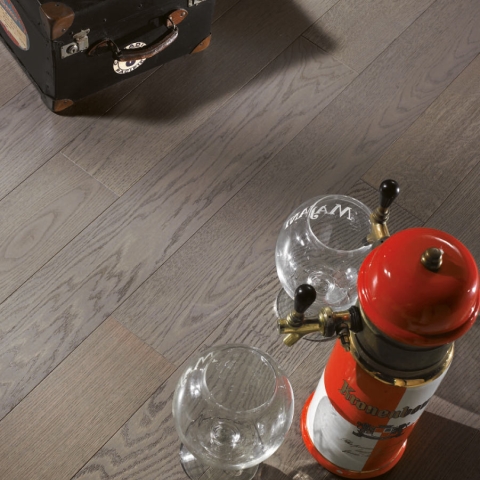 ORIGINAL PARQUET EASY PLANCIA Rovere 'Rustica' Fumo di Londra mm.10x150x1000