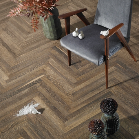 ORIGINAL PARQUET Rovere 'Rustica' Grigio Vecchio mm 15x80x1800